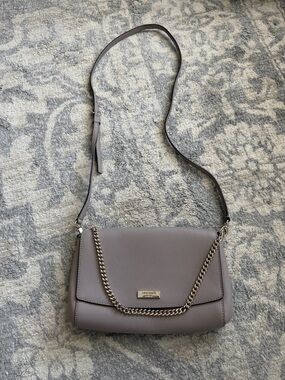 Kate Spade Gray Chain-Accent Crossbody Bag